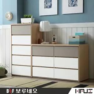 [보루네오]아르메 그레이 서랍장 세트(1200 빅와이드3단+600 5단)