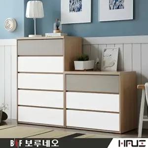 [보루네오]아르메 그레이 서랍장 세트(와이드3단+와이드 5단)