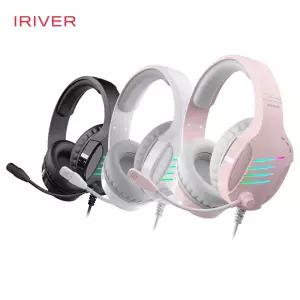 아이리버 유선 게이밍 헤드셋 ENC 노이즈캔슬링 마이크 레인보우LED EQwear-G7H