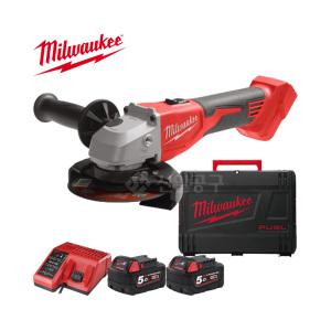 밀워키 4인치 충전 그라인더 M18 BLSAG100X-502X 배터리2개 세트