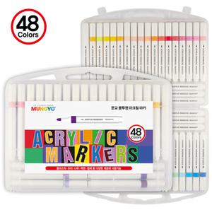 문교 불투명 아크릴 마카 48색 마카펜 다양한 용도 신발 유리 플라스틱 나무