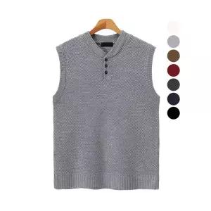 [후앙스]베이직 헨리넥 버튼 니트 조끼 베스트 OSSW8354_P359660860