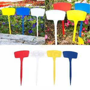 T자형 칼라 식물 나무 이름표 36cm 10개입 네임택 라벨 팻말 화분픽 가든픽 꽃이름표 화분팻말 작물표시싸