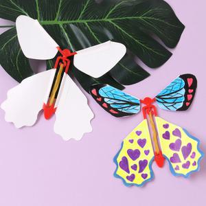 요술나비 흰색 무지 매직 종이 고무줄 동력 장난감 플라잉 종이나비 만들기