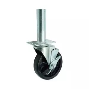경량 아시바 흑색 바퀴 캐스터 12.5cm(5인치) 사이드 회전브레이크형