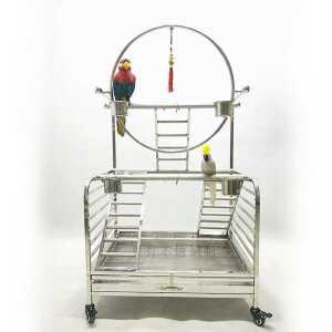 대형 스텐 앵무새 횟대 새장 놀이터 훈련 장난감 폴대