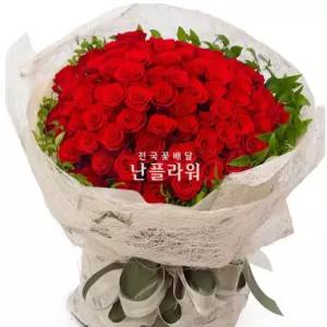 장미100송이꽃다발 / 생일꽃배달 프로포즈꽃 예쁜꽃바구니 백송이 선물/ 천사난플라워