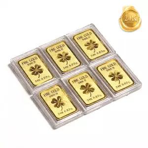 [골드피아] 24K 순금 행운 클로버 골드바 0.02g (999.9% 포나인)