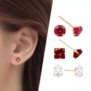 [골드피아] 14K 가넷/로지포인트/2캐럿물방울 귀걸이