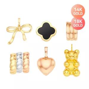 [골드피아] 14K/18K 하트/링클/쿠션/리본/빅볼륨 펜던트