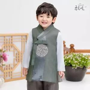 [한복]AM127 남카키주름 아동한복 남아한복