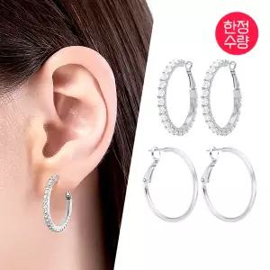 [골드피아] 데일리 30mm 링 귀걸이 + 블링 30mm 링 귀걸이