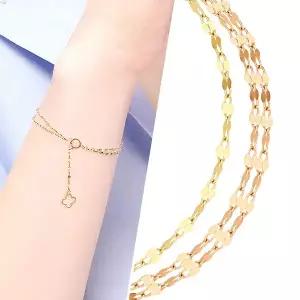 [골드피아] 14K 플로르 두줄 팔찌/발찌