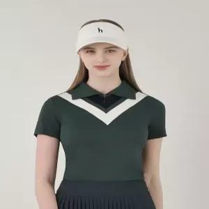 [헤지스 골프 여성] [25SS] HWTS5B315E3 그린 여성 하프집 티셔츠
