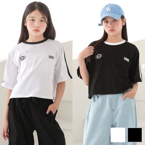 주니어클라쓰 라인크롭반팔티 주니어의류 초등학생옷 반팔티셔츠 주니어티 여아 여자