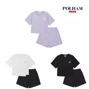 [폴햄키즈]여아)쿨텐션 크롭반팔티 3.5부 반바지세트_CC