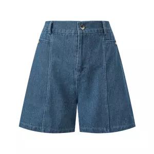 여성 사각포켓 밴딩 데님반바지