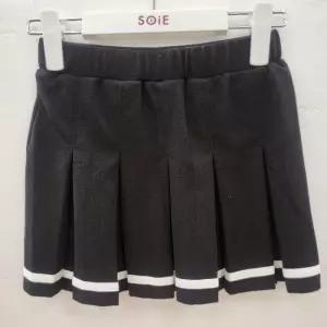 HC22 와플 스판 플리츠 스커트 여아 여름용 블랙 스판 허리밴드 주름 스커트