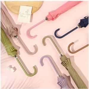 J2K 솔리드 장우산 파스텔 16살대 자동 경량 대형 빅사이즈