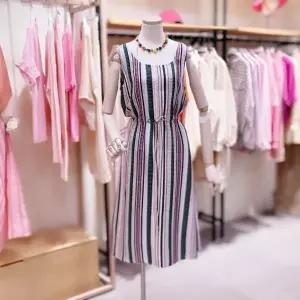 [대구백화점] [시에로]허리 스트링 미디 스트라이프 원피스(DBSE2OPF622)