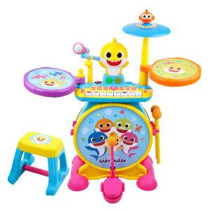 핑크퐁 아기상어 뮤직 플레이세트 동요 효과음 피아노 건반 마이크 드럼 의자 역할놀이 선물