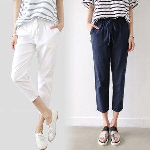 힙제이 8부 린넨팬츠 슬랙스 여름팬츠 빅사이즈