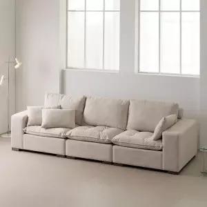 트리플 웨스턴 구스 패브릭 4인용 소파  쿠션증정