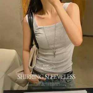 핫핑 [부유방커버/레이어드] 벤티즈 스퀘어넥 부유방커버 셔링 스판나시