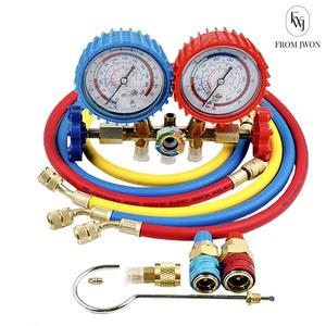 에어컨 압력 게이지 호스 세트 가스 충전 냉매 주입기 메니폴드 충전기 자동차 차량 구형