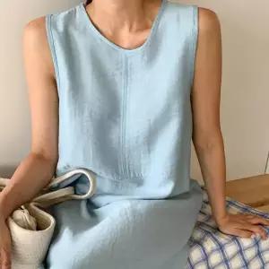 /신상오픈런 여성 린넨 후드 롱 원피스 루즈핏 뒷트임 나시