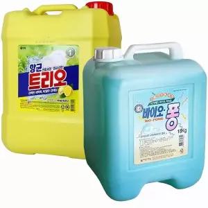 대용량 1종 주방세제 바이오퐁 18kg, 바이오퐁 13kg, 트리오 14L 택일