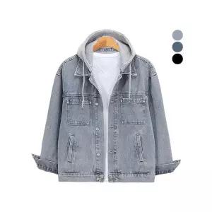 [후앙스]오버핏 후드 탈부착 캐주얼 청자켓 점퍼 GRJP1084_P404158058