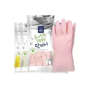 명진 단미니 고무장갑 대 소 노랑 미색 분홍 10개입