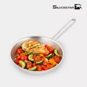 [실버스타] Aha 304 통3중 무연마제 핸들형 스텐팬 후라이팬 24cm
