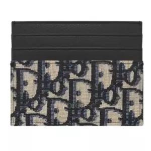 [명품] 카드홀더 오블리크 자카드 베이지 블랙