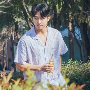 [이너쿠키]이너쿠키 면 레이온 여름 남자 반팔 잠옷 홈웨어 세트 IMHS4232