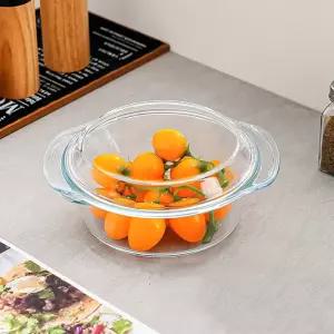 원형 내열유리 뚜껑 오븐그릇 전자레인지 용기 1000ml/전자렌지/계란/찜기/전자렌지용/그릇/전자레인지용