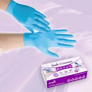 오런 니트릴 위생장갑 100매입 중(M) 블루/장갑/음식용/위생용/니트릴/니트로/라테스/주방/니트리/조리