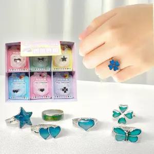 마법의 진실반지 감정 온도 체온 기분에 따라 색이 변하는 매직 우정링 커플템