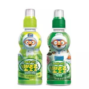 뽀로로 음료수 샤인머스캣12개 사과맛12개 235ml 24개