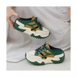 (천연소가죽) 6cm키높이 통굽 패션 밴딩 스니커즈 블로퍼