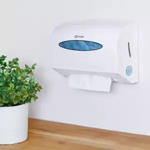 한장씩 핸드타올 걸이 블루/핸드/타올/디스팬서/화장실/수납함/무타공/업소용/접착식/핸드카올/디스펜서