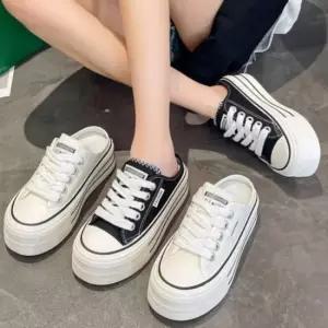 여성 2컬러 통굽 키높이 슬리퍼 스니커즈 뮬 운동화 여성운동화 남성스니커즈