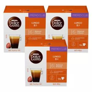 돌체구스토 룽고 캡슐커피 6.5g 12개입 3개