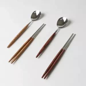 국산 프리미엄 수저세트 예쁜 숟가락 젓가락 스텐 수저 세트