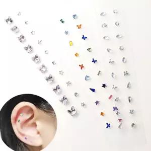 붙이는 귀꾸 스티커 귀걸이 귀 안뚫는 페이크 가짜 피어싱 지압 패치 귀침 귀찌 이혈 꾸미기