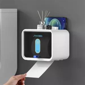 CO 무타공 박스형 신형 휴지걸이 블랙 앤 화이트 co-00834 (3A121)/무타공휴지걸이/박스형휴지걸이