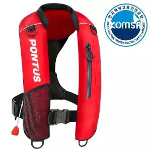 [폰터스] PL-9300 레드 (로고有) 해양수산부 KOMSA인증 팽창식구명조끼