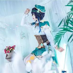 원신 벤티 애니메이션 게임 코스프레 cos 의상 코스튬 가발