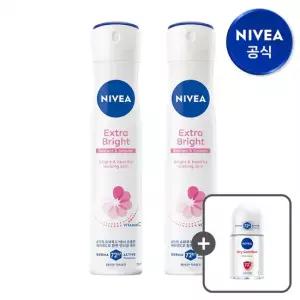 데오드란트 스프레이 엑스트라 브라이트 200ml 2개 + 데오드란트 롤온 드라이컴포트 25ml 1개)